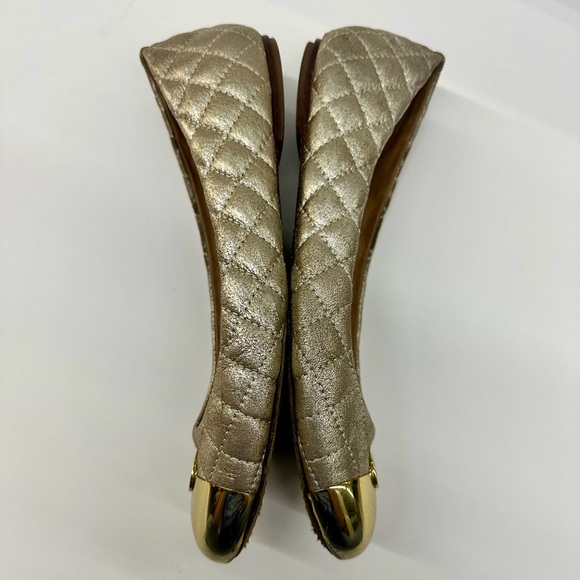 Tory Burch Kaitlin Metallic Gold Flats - Picture 3 of 7